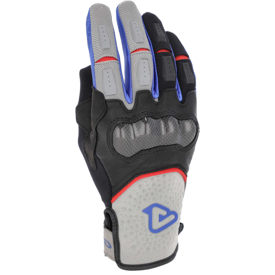Gants de moto Acerbis CE Carbon G 5.0 Gris Bleu