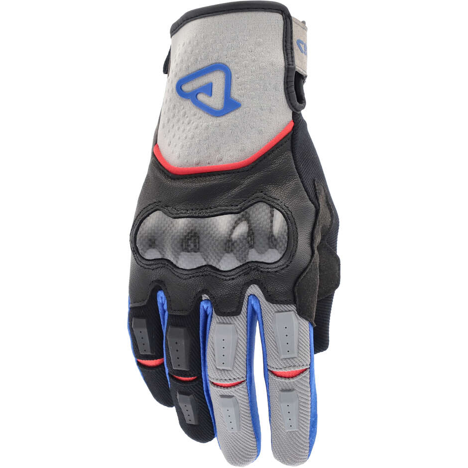 Gants de moto Acerbis CE Carbon G 5.0 Gris Bleu