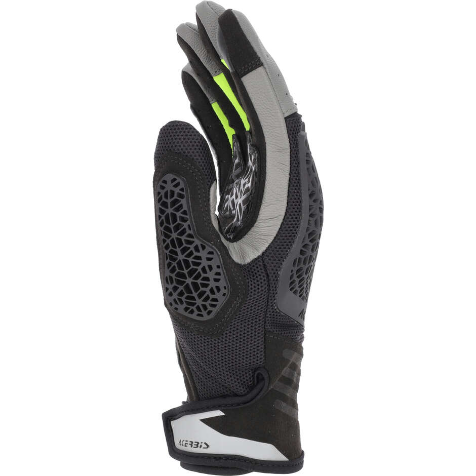 Gants de moto ACERBIS CE CROSSOVER Noir Jaune Fluorescent