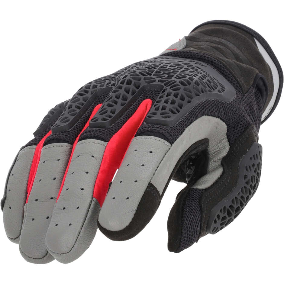 Gants de moto ACERBIS CE CROSSOVER Noir Rouge