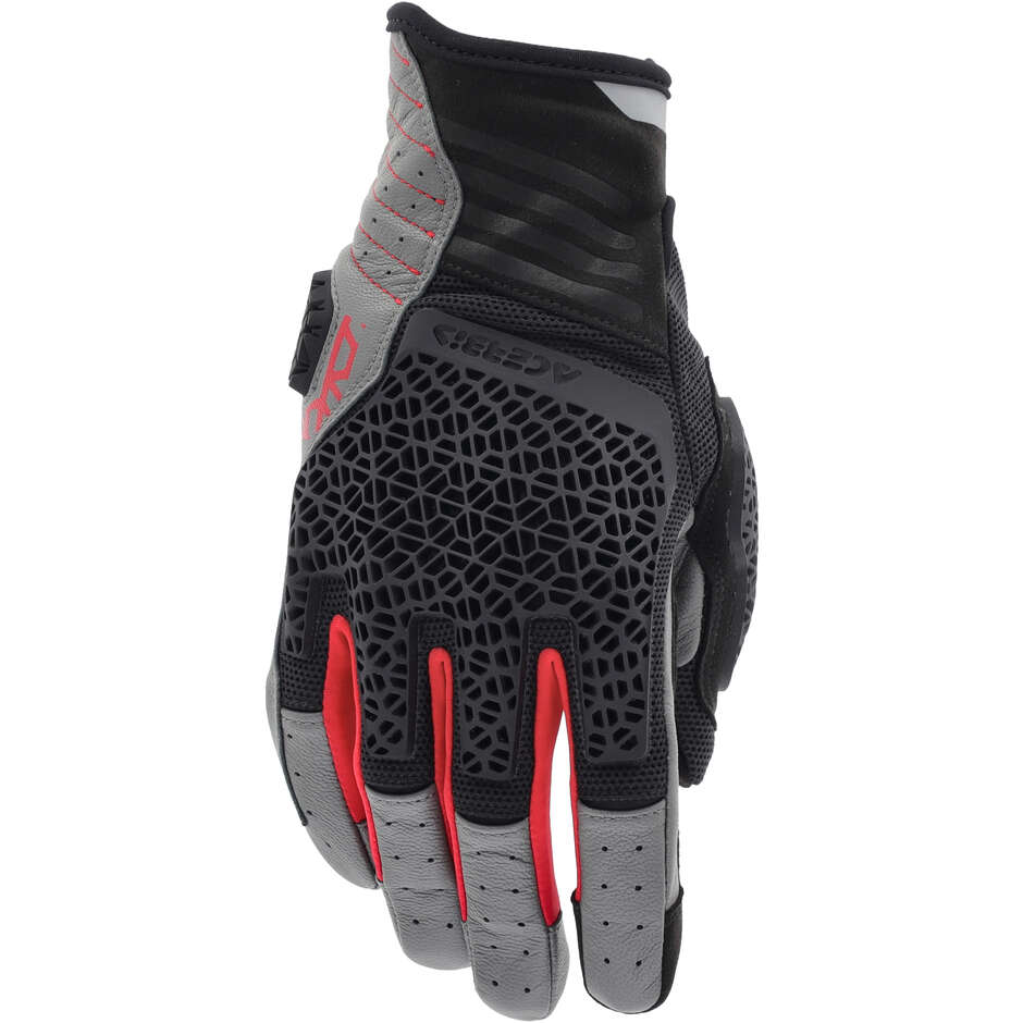 Gants de moto ACERBIS CE CROSSOVER Noir Rouge