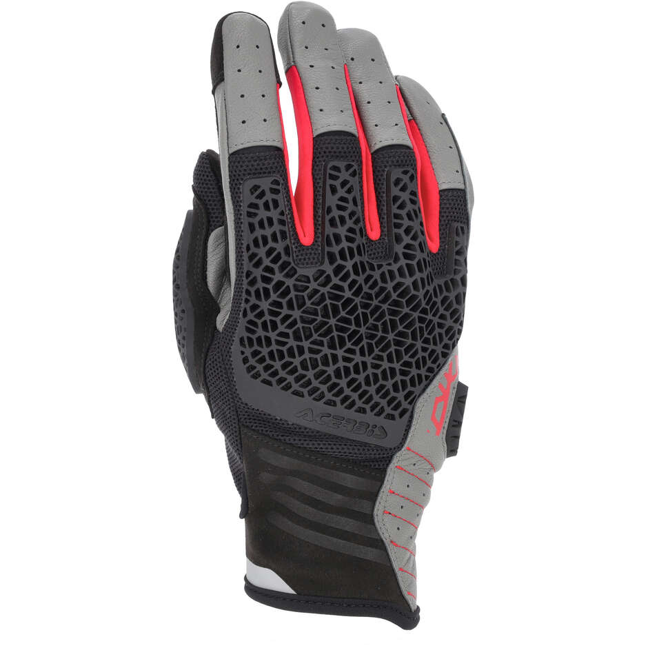 Gants de moto ACERBIS CE CROSSOVER Noir Rouge