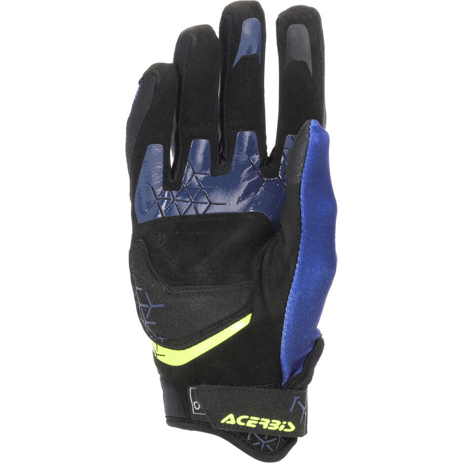 Gants de moto Acerbis CE X-ENDURO Cross Enduro Bleu Jaune