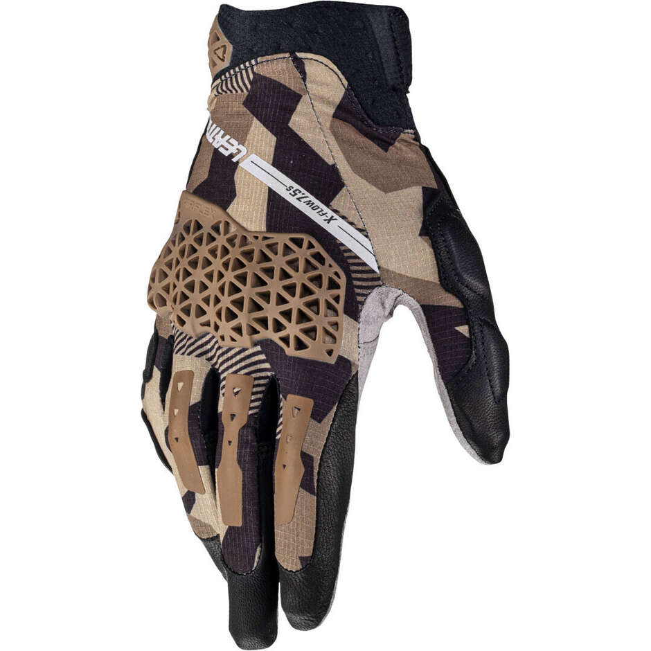 Gants de moto Adventure marron Leatt ADV X-FLOW 7.5 SHORT