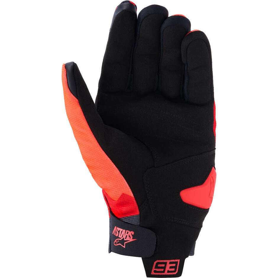 Gants de moto Alpinestars MM93 REEF V2 Rouge fluo Rouge vif Noir