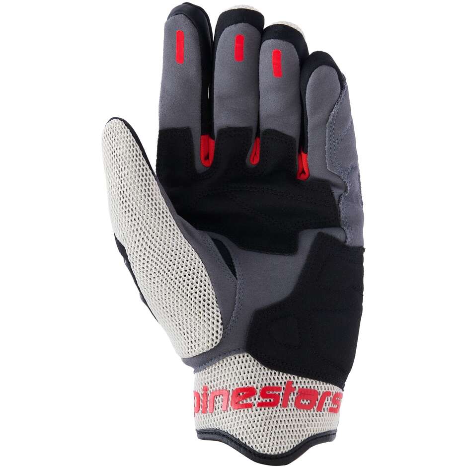 Gants de moto Alpinestars MOGRESS AIRFLOW Noir Flamme Rouge Écru