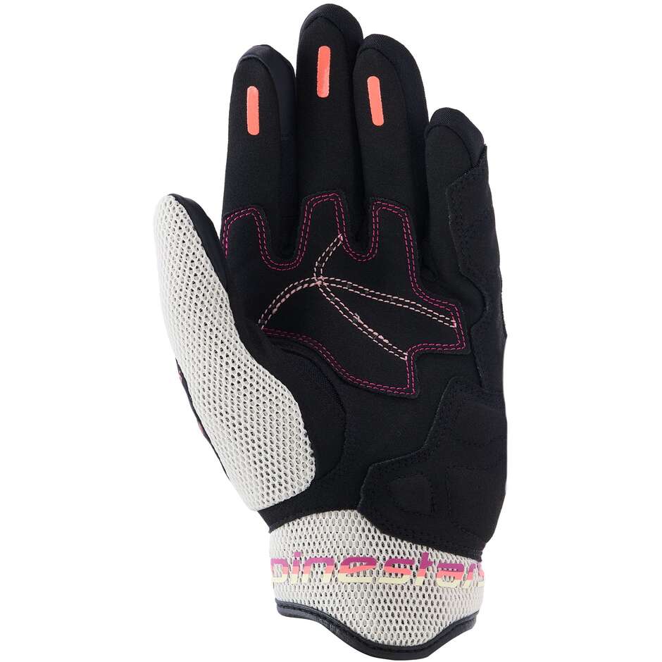 Gants de moto Alpinestars STELLA MOGRESS AIRFLOW pour femme, coloris corail noir écru dégradé