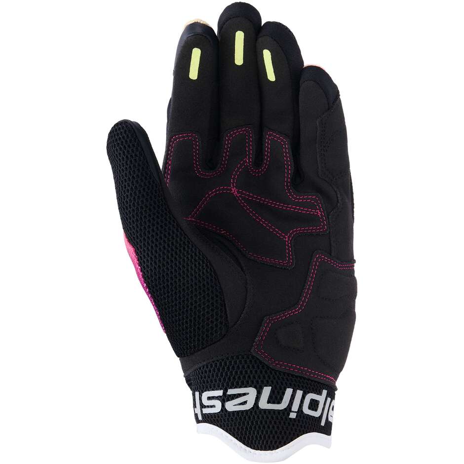 Gants de moto Alpinestars STELLA MOGRESS AIRFLOW pour femme, noirs et corail délavé