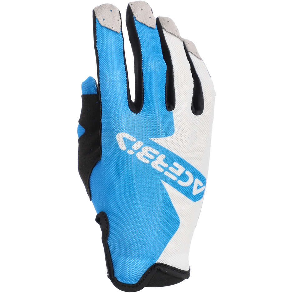 Gants de moto cross-enduro Acerbis MX-P 2.0 VENTED Bleu Blanc