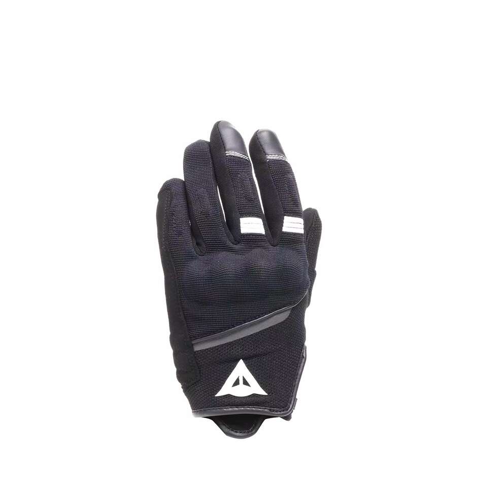 Gants de moto Dainese METRAX AIR pour femmes, noirs et blancs.