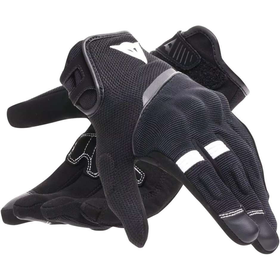 Gants de moto Dainese METRAX AIR pour femmes, noirs et blancs.