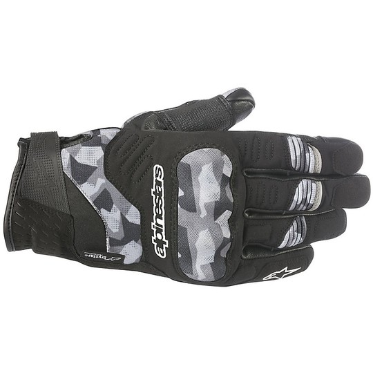 Gants de moto de mi-saison en tissu Alpinestars C-30 Drystar CE noir camouflage