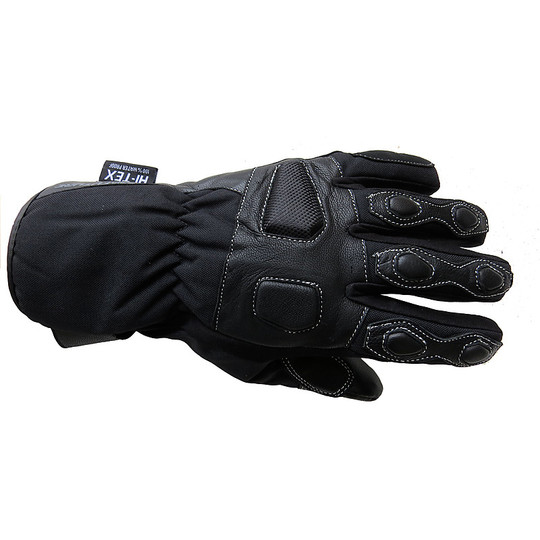 Gants de moto de sports d'hiver Pro Future en cuir et tissu imperméables avec renforts