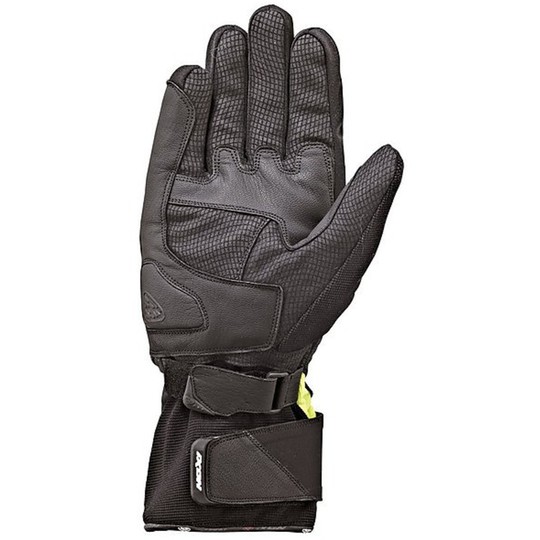 Gants de moto d'hiver en cuir et tissu Ixon Pro Blaze HP noir / jaune