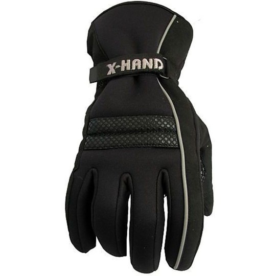 Gants de moto d'hiver en néroprène et tissu Gavial X-Hand noir
