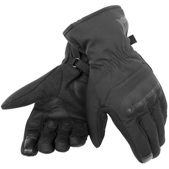 Gants de moto d'hiver en tissu unisexe D-Dry noir Dainese Alley