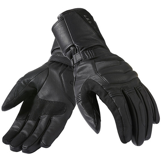 Gants de moto d'hiver Rev'it Cyclops en cuir H2O imperméable noir