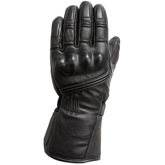Gants de moto d'hiver Rev'it Zoom H2O en cuir imperméable noir