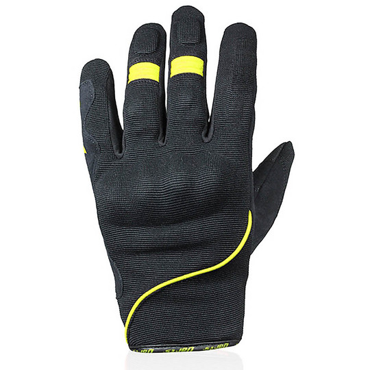 Gants de moto d'été de fléchettes en tissu avec protection contre les éclaboussures certifiés noir jaune