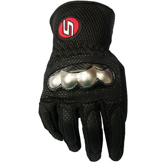 Gants de moto d'été de maille de ville de Suomy en tissu perforé avec des protections en titane
