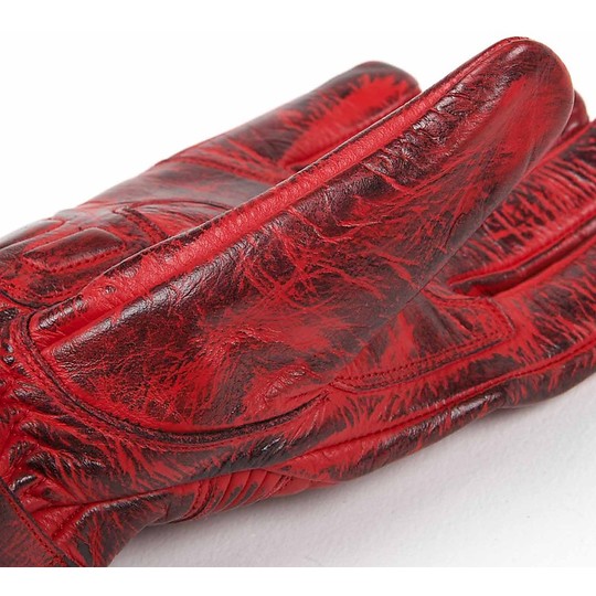 Gants de moto d'été femme cuir Helstons modèle Lighning Red Lava