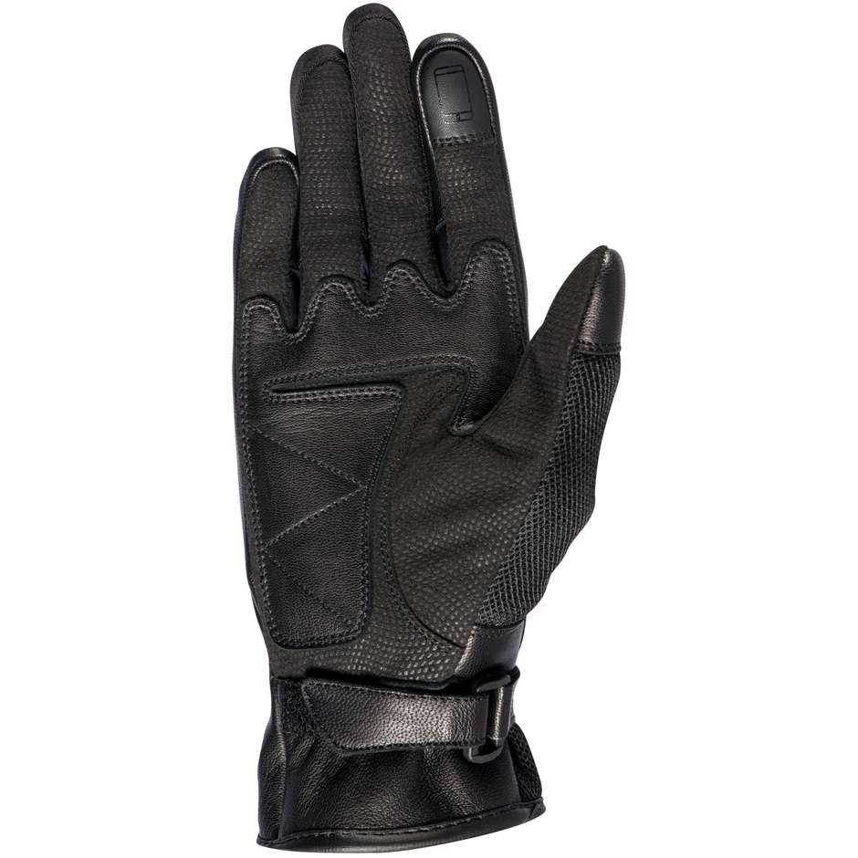 Gants de moto d'été Ixon RS Shine 2 pour femme en cuir et tissu noir fuchsia