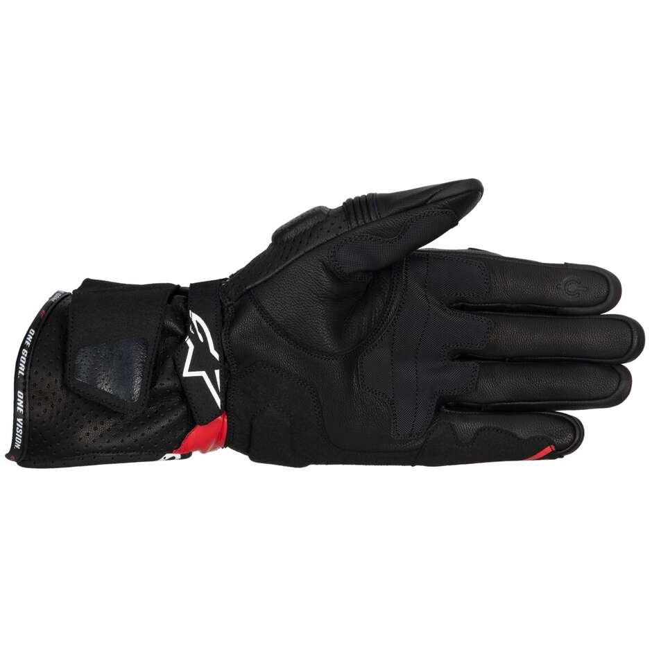 Gants de moto en cuir Alpinestars SP-3 Noir Rouge vif Blanc