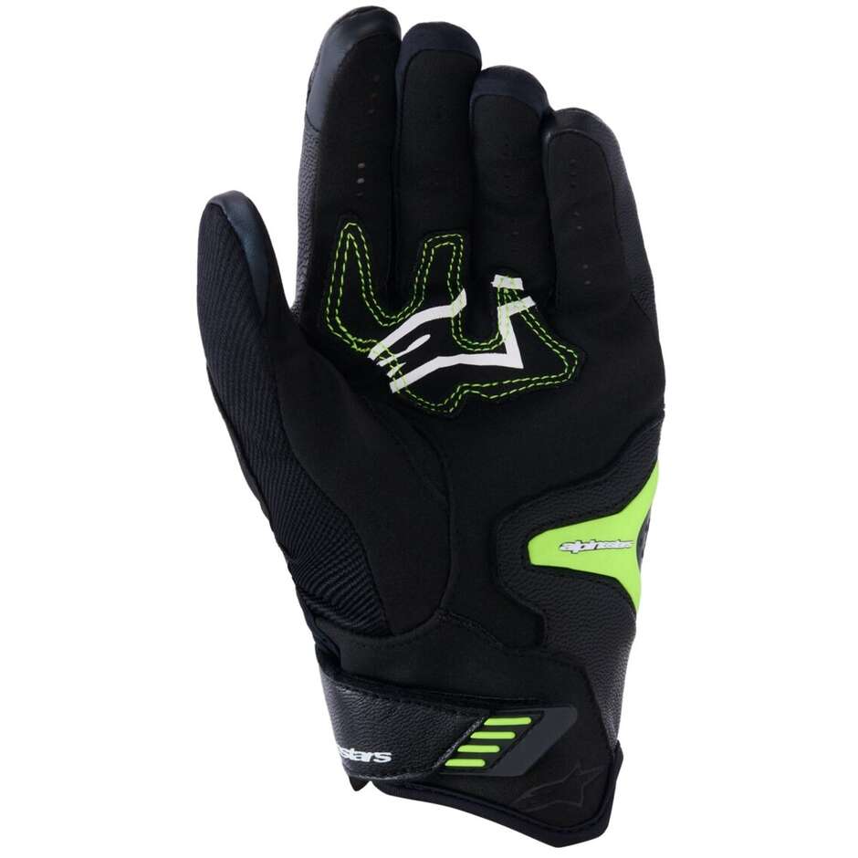 Gants de moto en cuir Alpinestars SP-R PRO, noir et jaune fluo