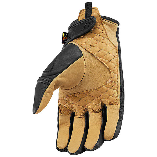 Gants de moto en cuir Custom Icon 1000 AXYS Noir