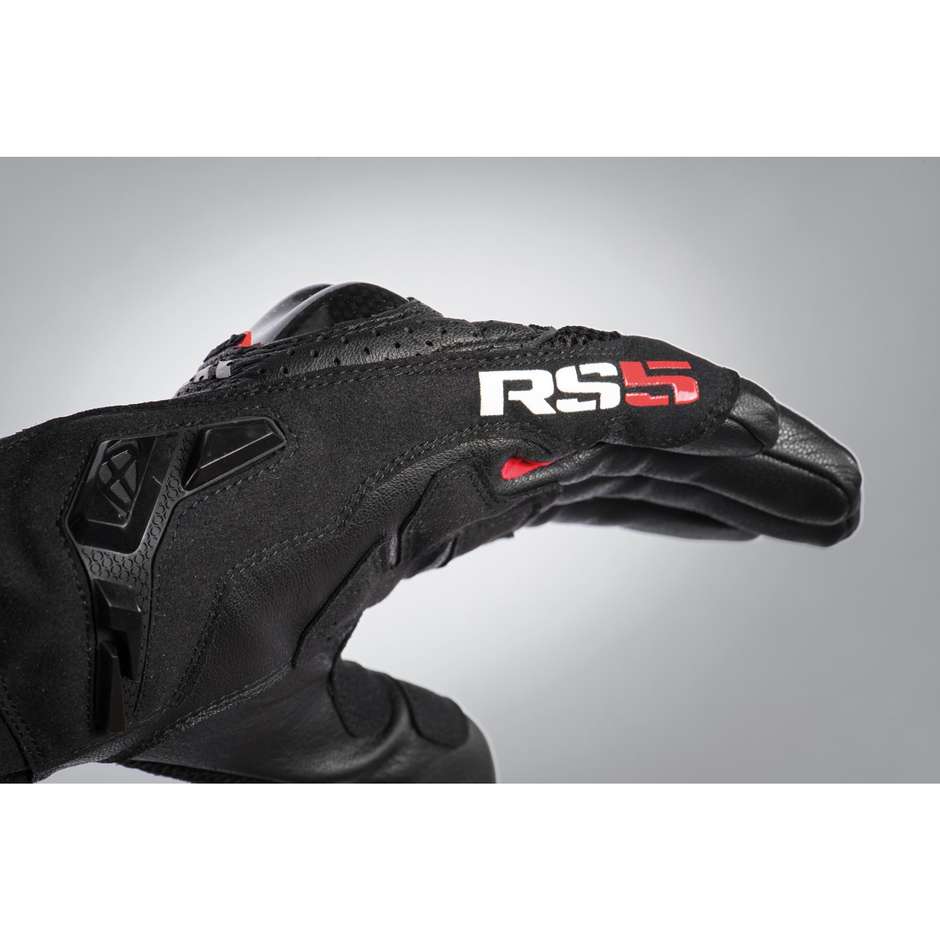 Gants de moto en cuir d'été Ixon RS5 AIR Noir Rouge