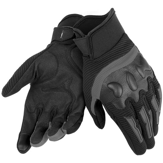 Gants de moto en cuir et tissu Dainese Air Frame Unisex Black