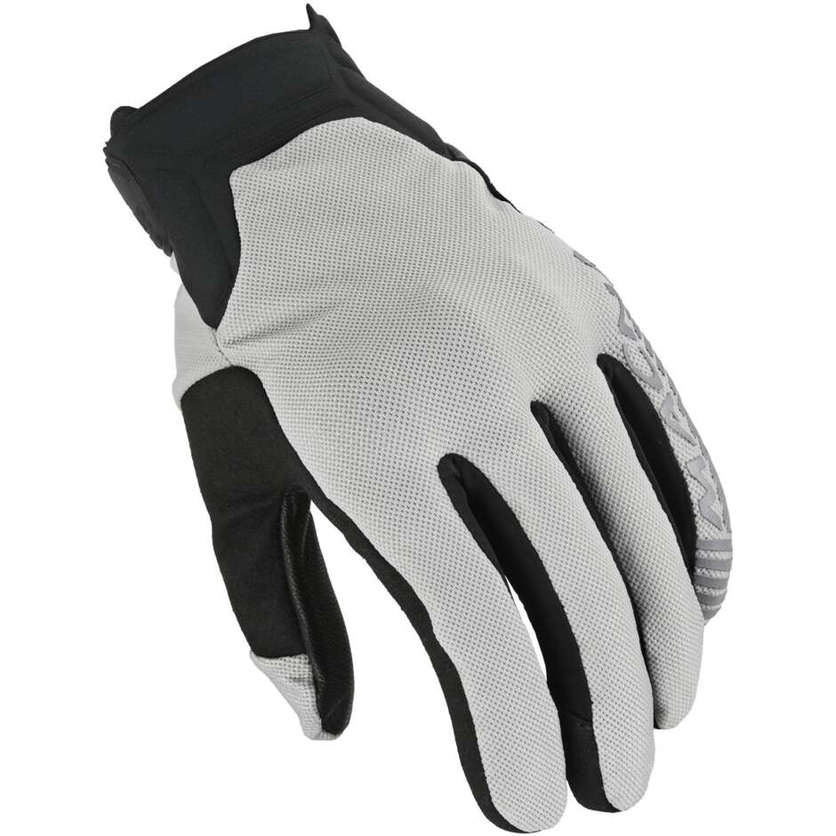 Gants de moto en cuir Macna Get gris noir