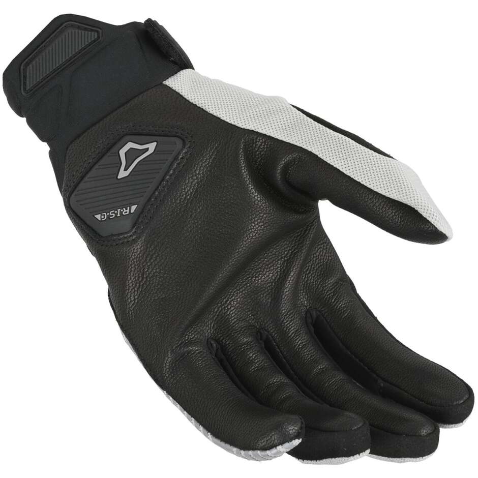 Gants de moto en cuir Macna Get gris noir