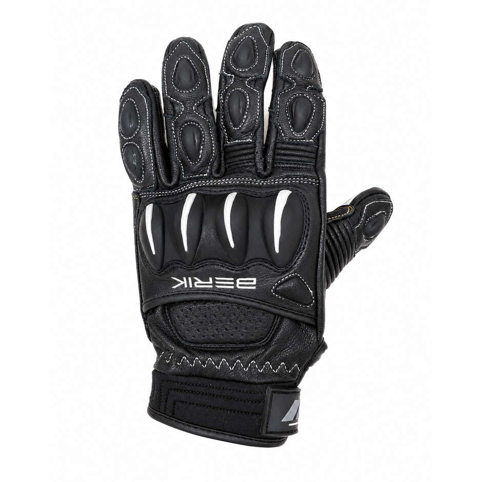 Gants de moto en cuir noir Berik 2.0 235106FR