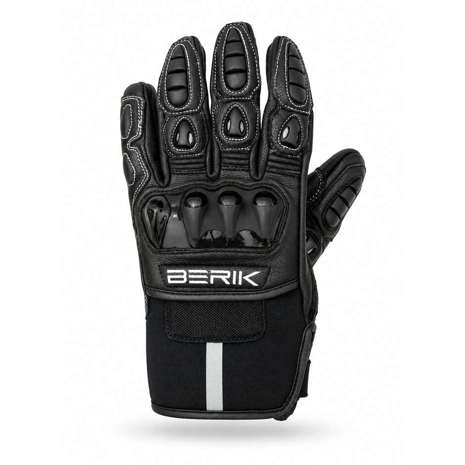 Gants de moto en cuir noir Berik 2.0 235320