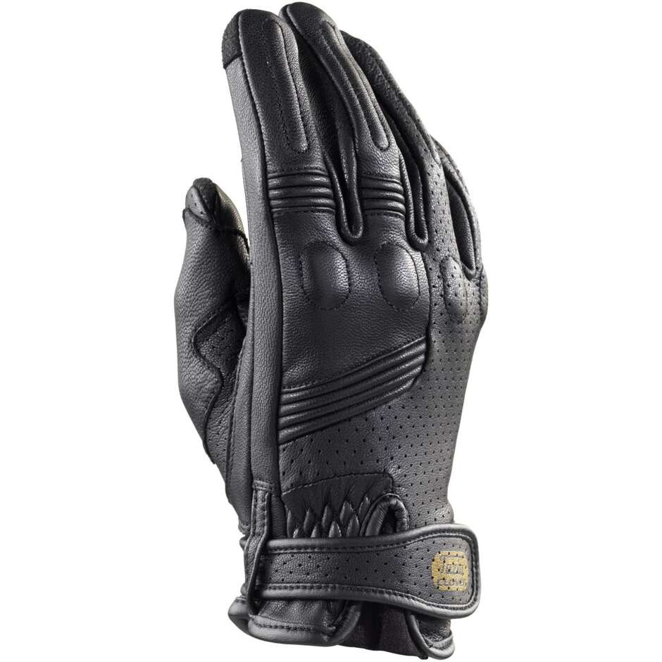 Gants de moto en cuir noir Clover TAZIO R