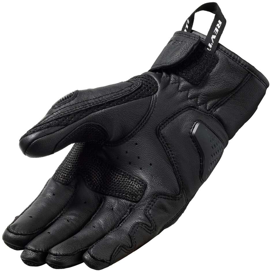 Gants de moto en cuir noir Rev'it DIRT 4