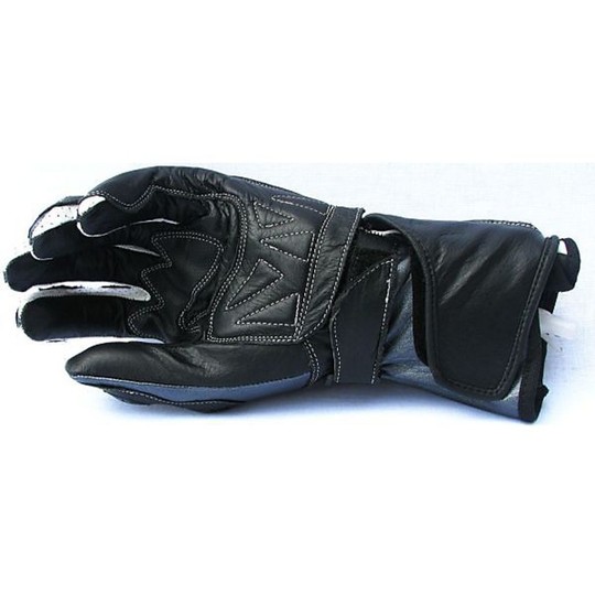 Gants de moto en cuir Race Modèle 001 Sport Gris Très doux