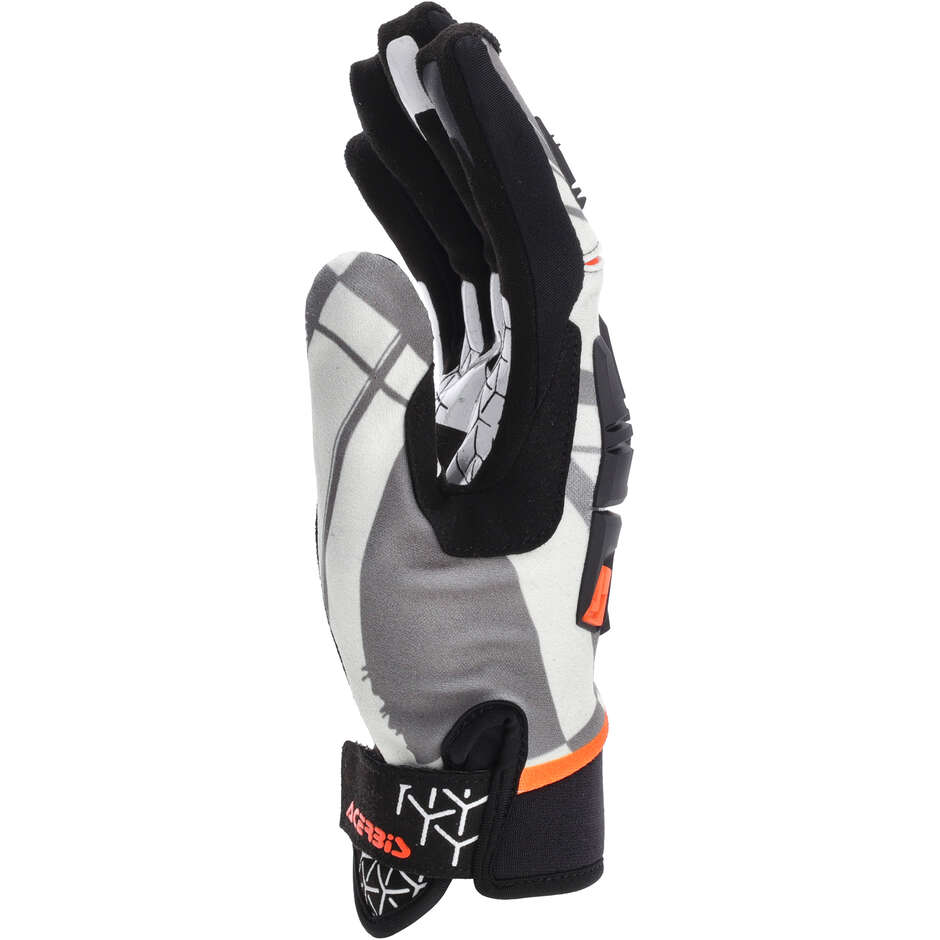 Gants de moto enduro Acerbis CE X-ENDURO Orange Gris Cross