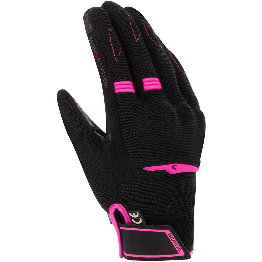 Gants de moto femme Bering LADY FLETCHER EVO Noir Rose