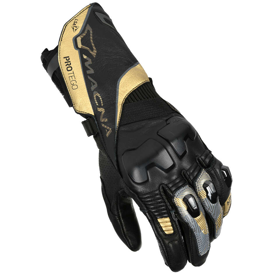 Gants de moto femme Macna Protego Noir or