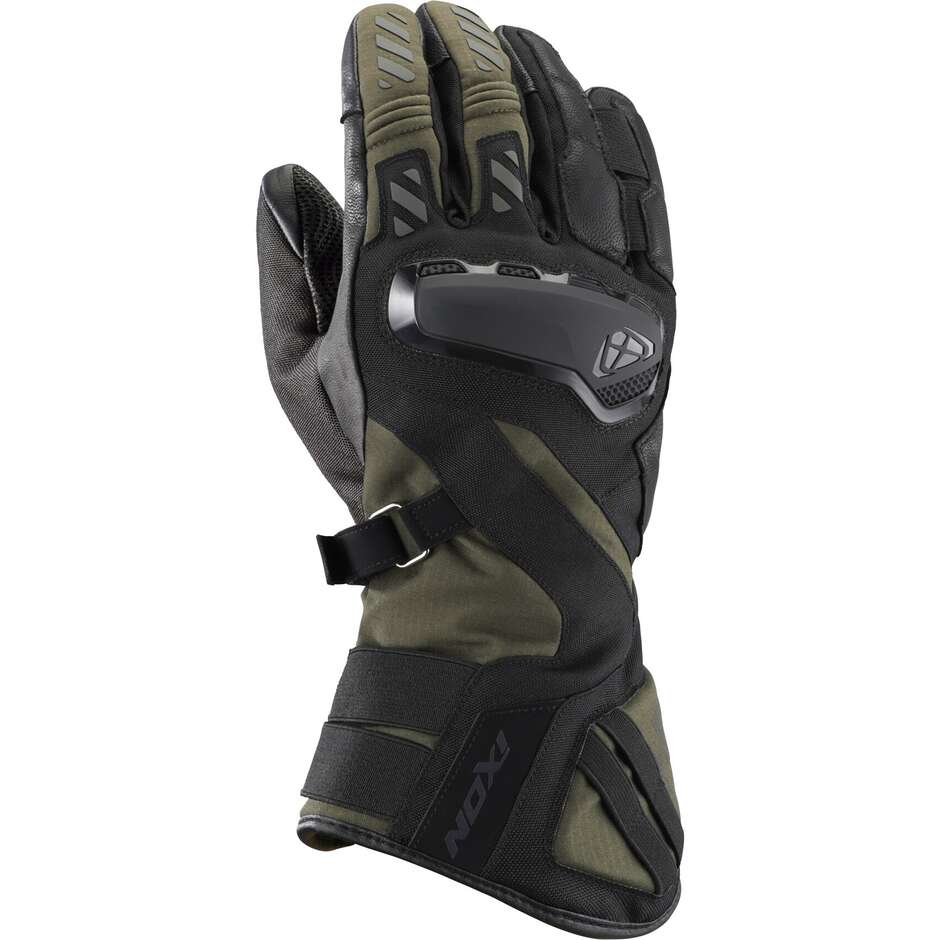 Gants de moto Ixon MS DRAKKAR Noir Kaki