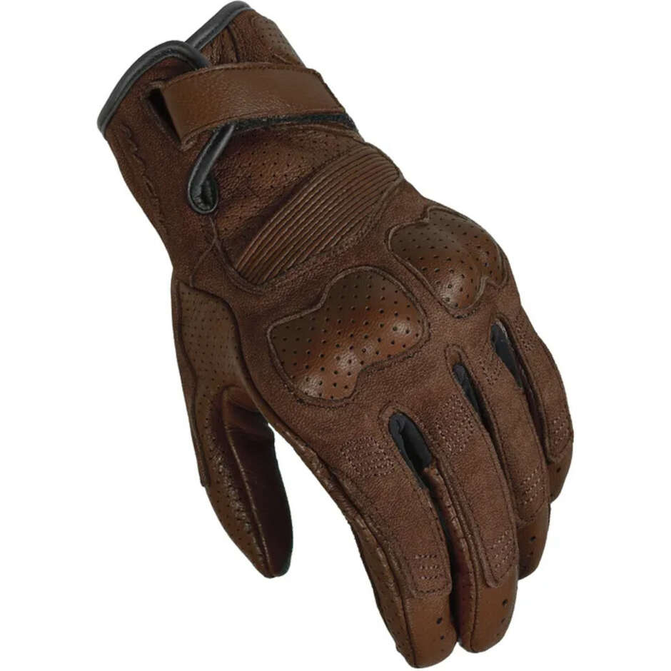 Gants de moto Macna Bold marron foncé