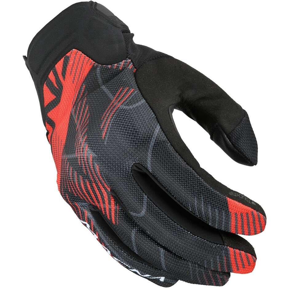 Gants de moto Macna Obtain Leer Rouge/Blanc