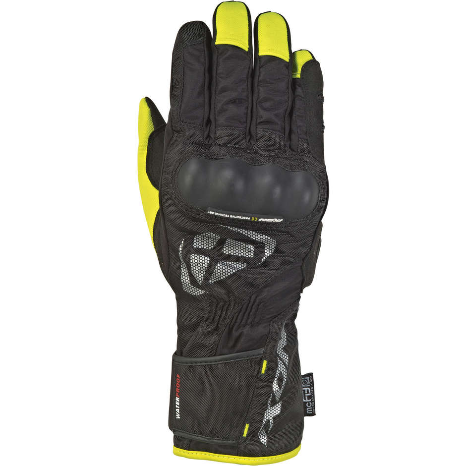 Gants de moto mi-saison Ixon RS Tourer en tissu noir jaune vif