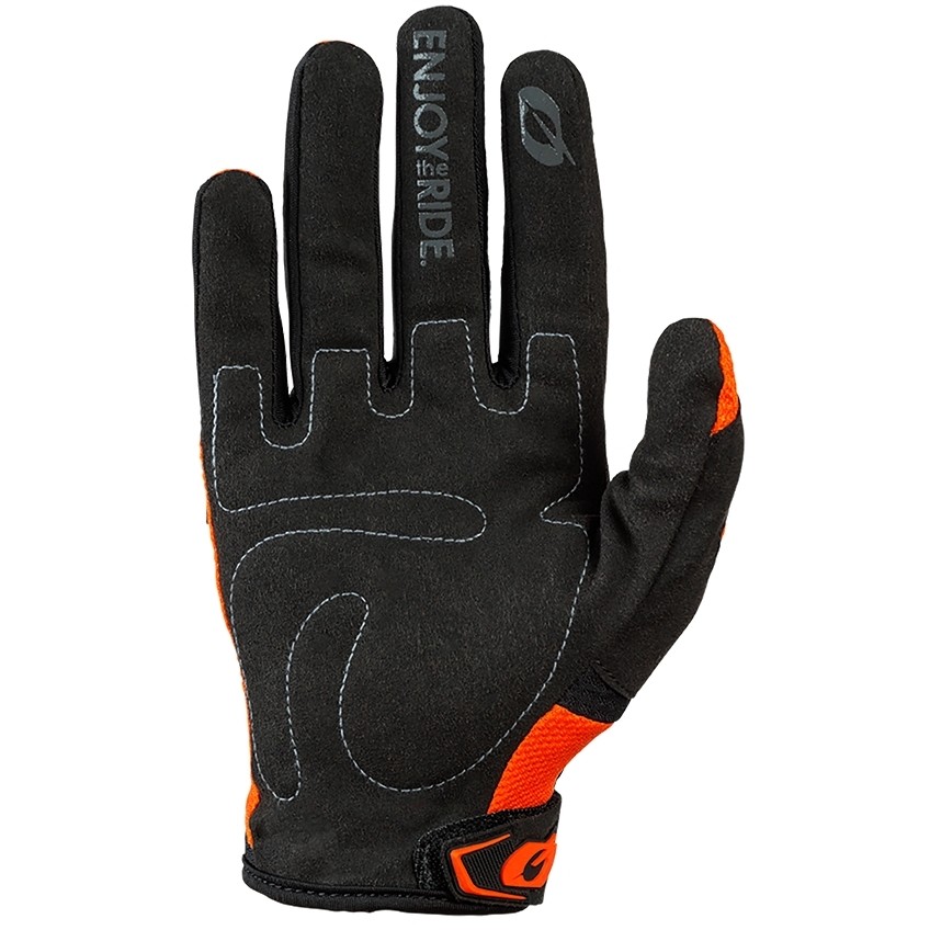 Gants de moto Oneal Element Glove Cross Enduro Orange Noir