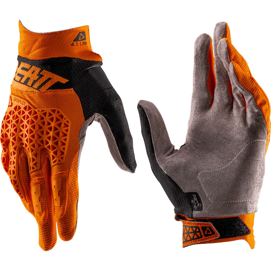 Gants de moto orange légers 4,5 pouces