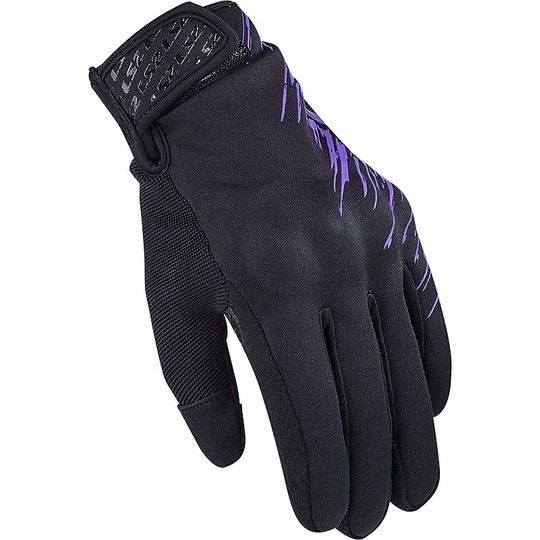 Gants de moto pour femmes en tissu imperméable Ls2 JET Black Purple CE