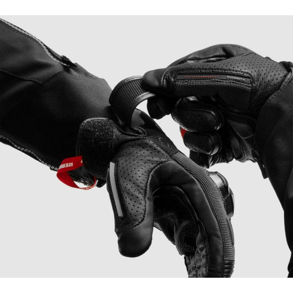 Gants de moto Rebelhorn DEFENDER Noir Rouge