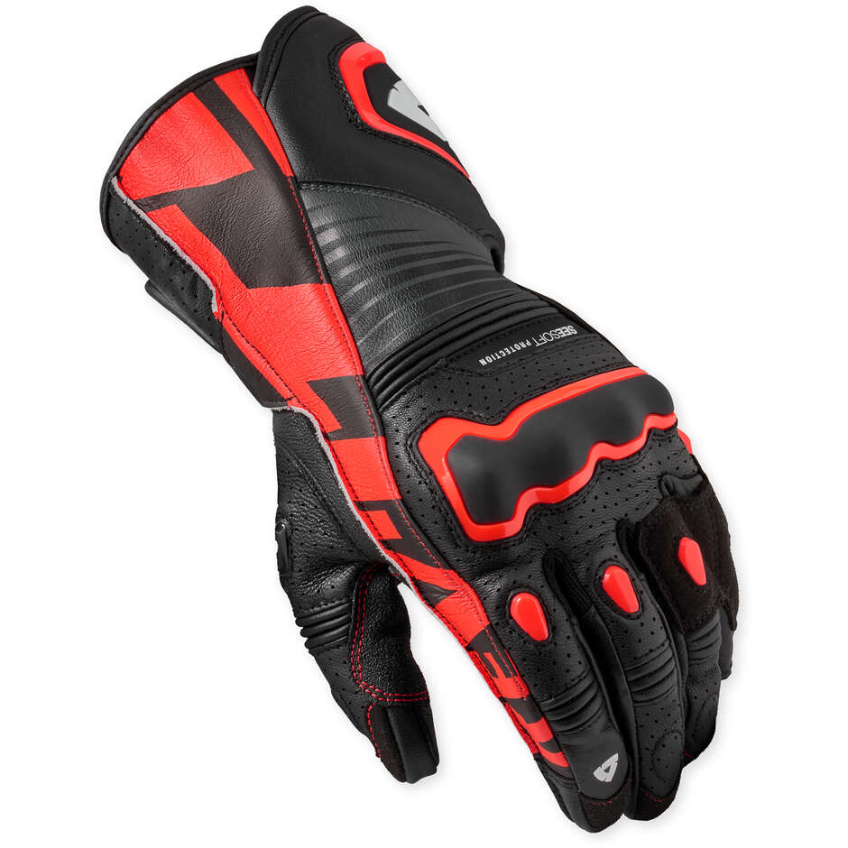 Gants de moto Rev'it Argon 3 Noir Rouge fluo